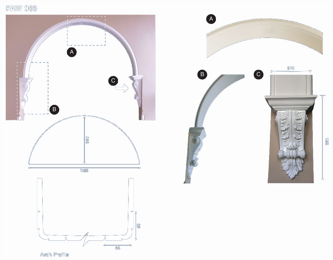 decorative plaster archways