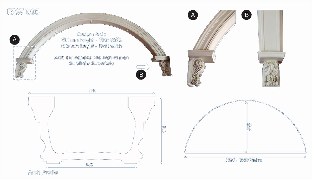 decorative plaster archways